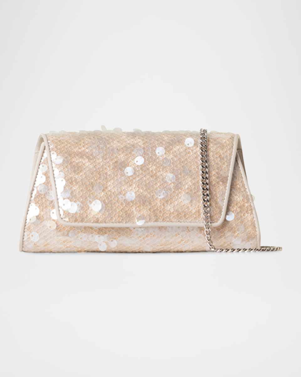 Anouk Mini Sequined Trapezoid Clutch Bag
